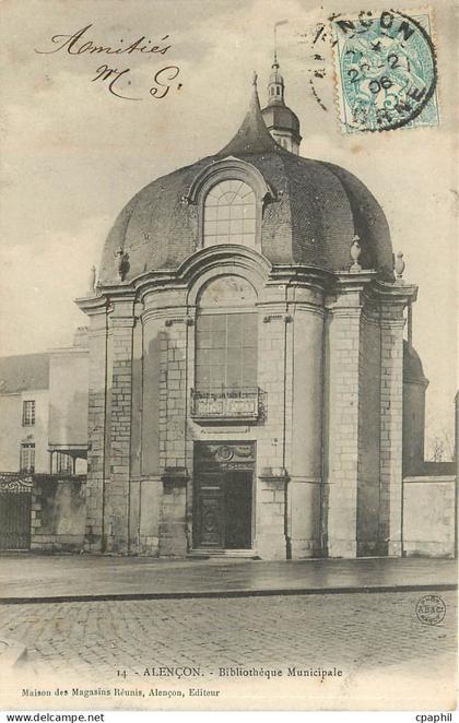 CPA Alencon Bibliotheque Municipale