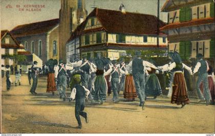 CPA Kermesse en Alsace Folklore