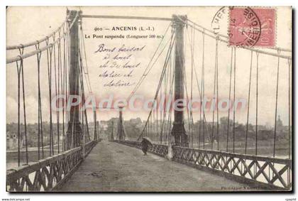 CPA Ancenis L I le Pont suspendu