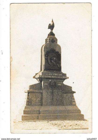 ANGLURE (51) carte photo monument aux morts guerre 1914-18