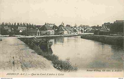 Carte Postale Ancienne - 62 - Ardres - Quai du Canal d'Ardres à Calais - Animé - Carte Vierge - CPA - Voir Scans Recto-V
