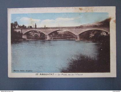 Cpa Argentat (19) le pont vu de l'ouest