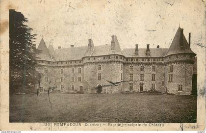 CPA 310 pompadour (correze) facade principale du chateau