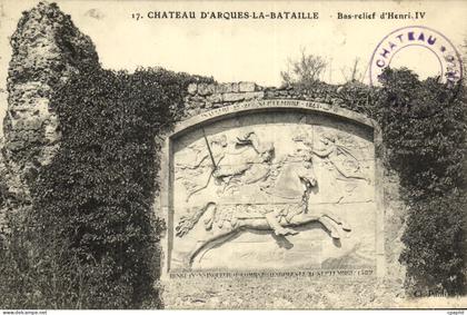 CPA Chateau D Arques La Bataille Bas Relief d Henri IV