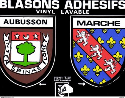 CPSM AUBUSSON MARCHE blasons adhésifs