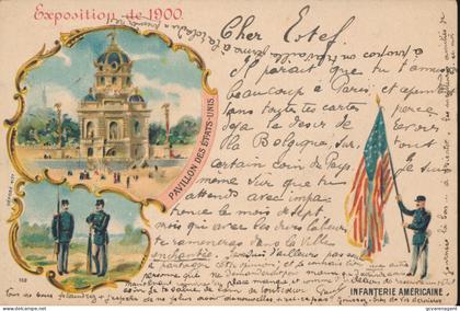 EXPOSITION DE 1900      PAVILLON DES ETATS UNIS    LITHOGRAPHIE      2 SCANS