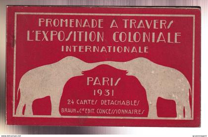 PARIS 1931  24 CARTES  L'EXPOSITION COLONIALE INTERNATIONALE  CARNET