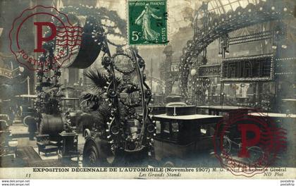 Paris : Exposition Decennale de L'Automobile,(Novembre 1907), Les Grands Stands CARTE PHOTO