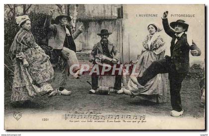 Auvergne - Types Auvergne - La Bouree - danse - musique - chanson CPA