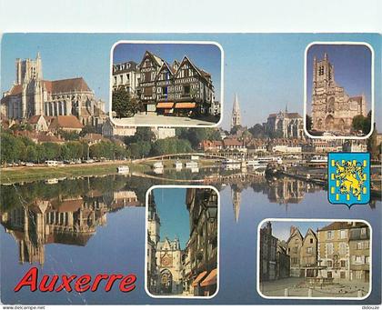 Carte Postale - 89 - Auxerre - Multivues - Blasons - Flamme Postale de Auxerre - CPM - Voir Scans Recto-Verso - Poscard