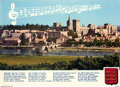 CPM Avignon Vaucluse Le Palais des Papes le Rocher des Doms le Rhone le Pont St Benezet et sa Chanso