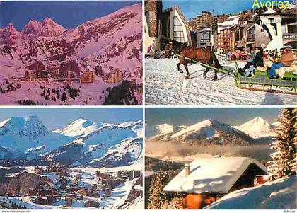 Carte Postale - 74 - Avoriaz - Multivues - Chevaux - Traineau - Hiver - Neige - CPM - Voir Scans Recto-Verso - Poscard -