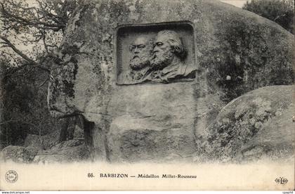 Barbizon - Medaillon Millet Rousseau - CPA