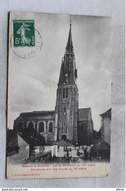 Cpa 1912, Beaune la Rolande, église saint Martin, Loiret 45
