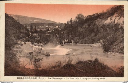 CPA Bellegarde Le Barrage Le Pont de Lucey et Bellegarde