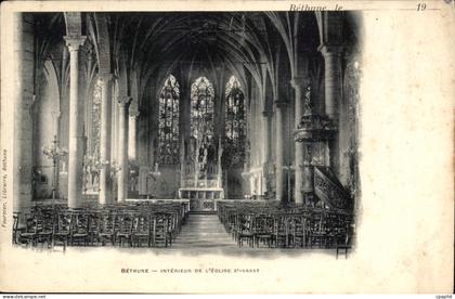 CPA Bethune Interieur De L'Eglise St Vaast