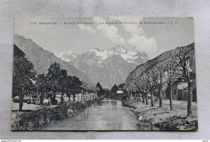 Bourg d'Oisans, la rive et la chaîne de Belledonne, Isère 38