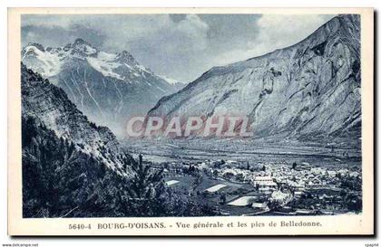CPA Bourg D'Oisans Vue generale et les pics de Belledonne