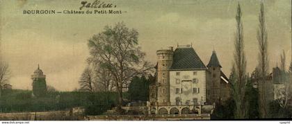CPA Bourgoin Chateau du petit Mont (carte toilee)