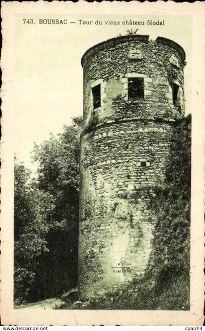 CPSM Boussac Tour du Vieux chateau feodal