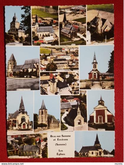 CPSM grand format - Bray sur Somme et Environs -(Somme) Les Eglises