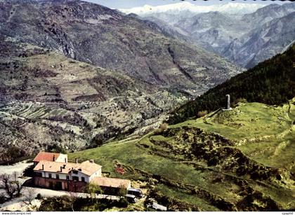 CPA Col de Brouis A Mar Vue aerienne sur les chaines italiennes Breil sur Roya l'Auberge du Col de B