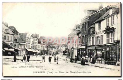 Breteuil CPA Place du marche aux herbes