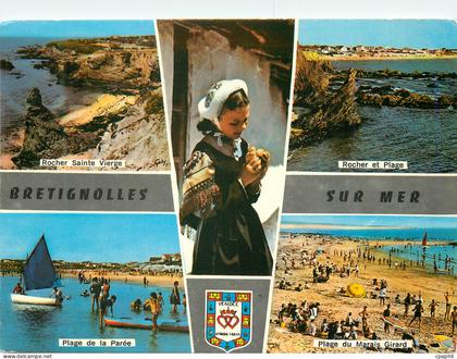 CPM Bretignolles sur Mer (Vendee) Rocher Sainte Vierge Rocher et plage Plage de la paree Marais Girard
