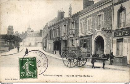 Briis sous forges CPA Rue de l'orne Maillard Ane donkey