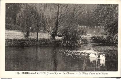 CPA Bures sur Yvette S et O le chateau la Piece d'eau et haras