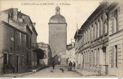 Cadillac sur Garonne CPA L'horloge