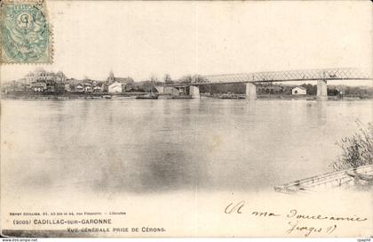 Cadillac sur Garonne CPA Vue generale prise de Cerons