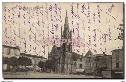 CPA Cadillac sur Garonne Place de l'eglise
