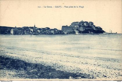 Corse - Haute Corse - Corsica - Calvi - Vue prise de la Plage - CPA