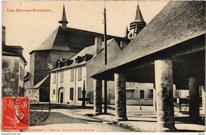 CPA Campan - Halle, Fontaine et Église (110542)
