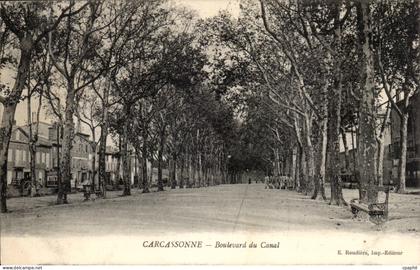 Carcassonne CPA Boulevard du canal
