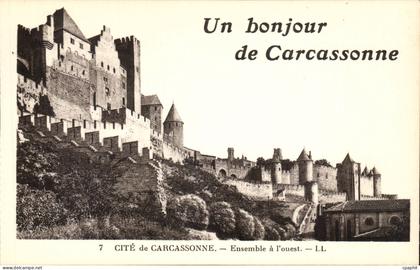 Carcassonne - Un Bonjour de Carcassonne - CPA