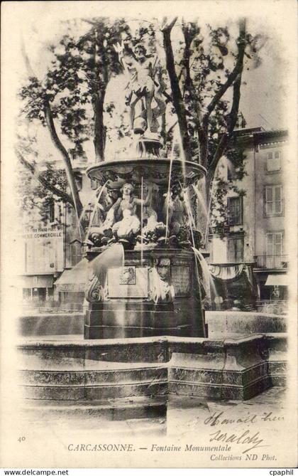 CPA Carcassonne Fontaine monumentale