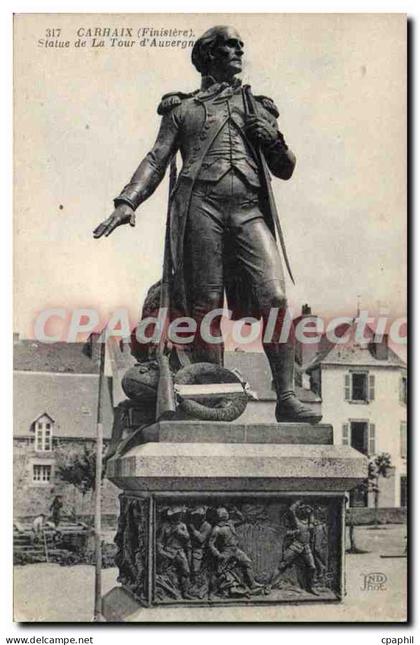 CPA Carhaix Statue De La Tour D'Auvergne