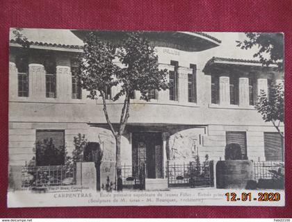 CPSM - Carpentras - Ecole primaire supérieure de Jeunes filles - Entrée principale
