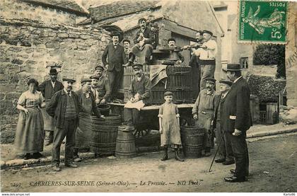 carrières sur seine * vue sur le pressoir * vendanges vignoble vin vigneron * alcool