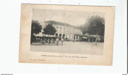 CASTELJALOUX (L ET G) UN COIN DE LA PLACE GAMBETTA (MAGASIN X VASSAL) 1924