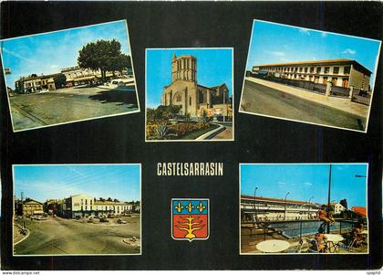 CPM Castelsarrasin Tarn et Gne Un coin de la ville Eglise St Sauveur Maison de retraite