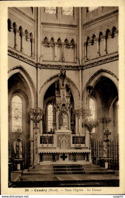 CPA Caudry Dans L'Eglise Le Choeur