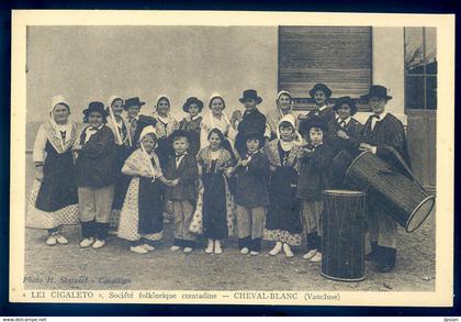 cpa du 84 Cavaillon -- Société Folklorique comtadine  - Lei Cigaleto --  Cheval Blanc (1)  FEV22-97