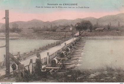 ** 68  ****   Souvenir de CHALAMPE pont de Bâteaux - 4 petits bouts de papier collés aux angles