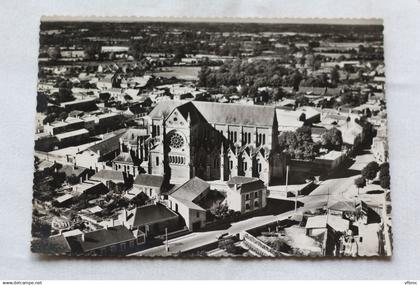 Cpm 1957, Challans, vue aérienne, l'église, Vendée 85