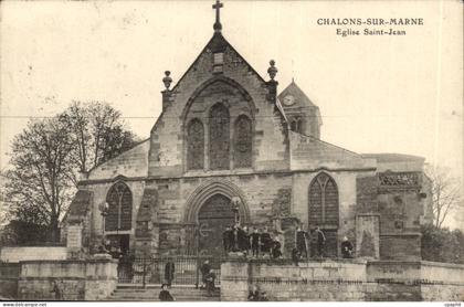 Chalons sur Marne CPA Eglise Saint Jean (ecoliers)