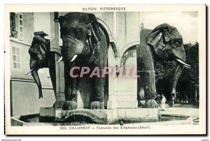 Chambery - Fontaine des Elephants - CPA