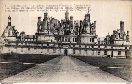 CPA Chambord le Chateau Monument Historique Chambord etait un Chateau de Plaisance Royal Rendez vous